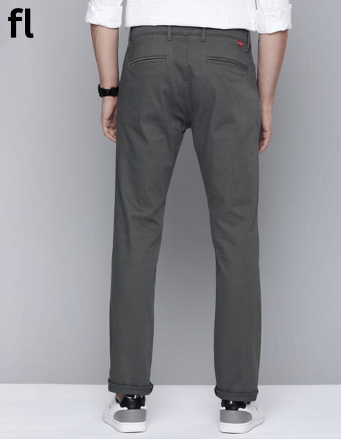 Dark Grey Cotton Imported Stuff Pant Smart Fit